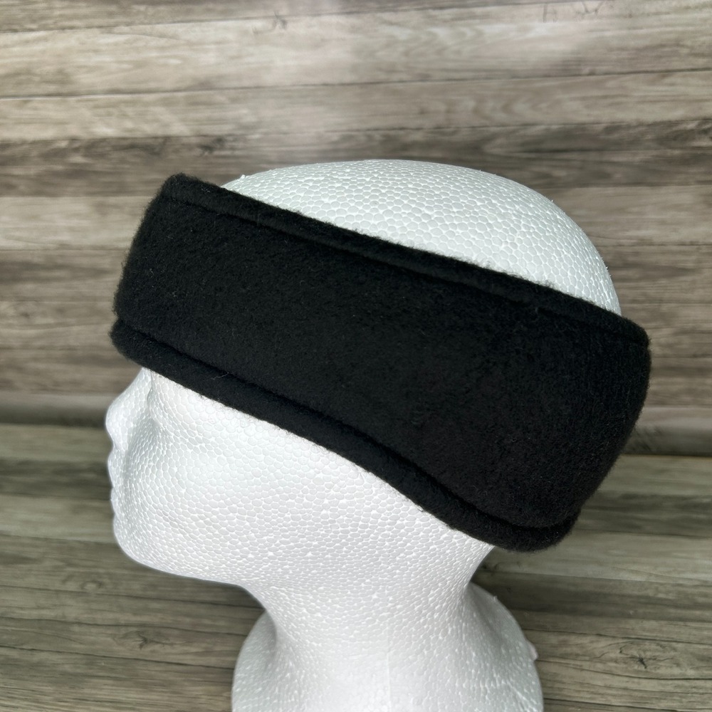 Vintage Turtle Fur Fleece Head Band Retro Black Vermont Made In USA
